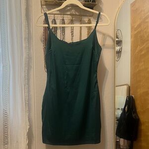 Misguided Dark Green Slip Dress